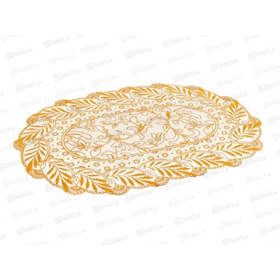 Салфетка ажурная GRACE Лейс 30*46 LO-1007А золото овал 96284 *12 Салфетка ажурная GRACE Лейс 30*46 LO-1007А золото овал 96284 *12