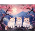Алмазная мозаика (класс.) 30х40см Котики в Японии, НД-6346