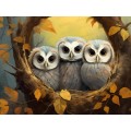 Алмазная мозаика (класс.) 30х40см Осенние совы, НД-6353 Алмазная мозаика (класс.) 30х40см Осенние совы, НД-6353