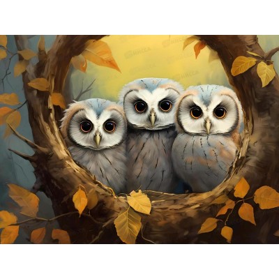 Алмазная мозаика (класс.) 30х40см Осенние совы, НД-6353 Алмазная мозаика (класс.) 30х40см Осенние совы, НД-6353