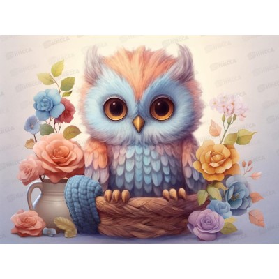 Алмазная мозаика (класс.) 30х40см Пушистая сова, НД-6362 Алмазная мозаика (класс.) 30х40см Пушистая сова, НД-6362
