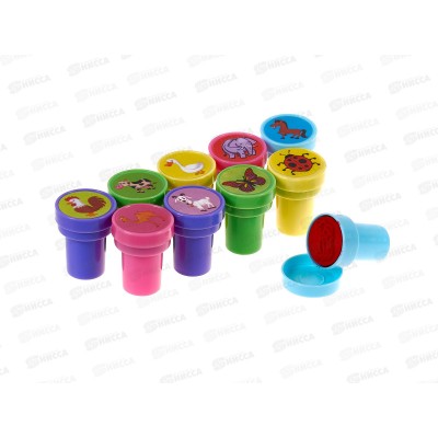 Набор штампиков 10шт 2,5см Животный мир уп1/480шт Р21525-3