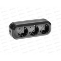 Колодка роз. TDM 3гнезда 2П+З с/з 16А 250В черная, 0113 *16/96 Колодка роз. TDM 3гнезда 2П+З с/з 16А 250В черная, 0113 *16/96