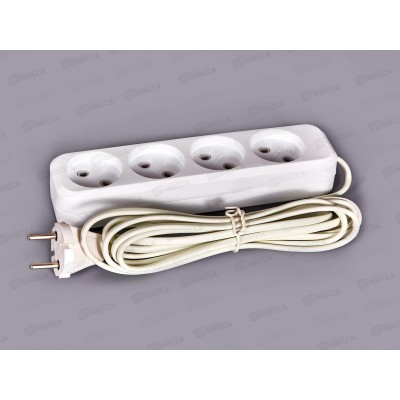 Удлинитель TDM У310 4гнезда 3м, без заземления, 6А, 1380Вт белый, 1206 Удлинитель TDM У310 4гнезда 3м, без заземления, 6А, 1380Вт белый, 1206