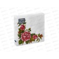 Салфетки 3 слойные 25 листов 24*24 Bouquet de Luxe Дикая роза, 37094*15