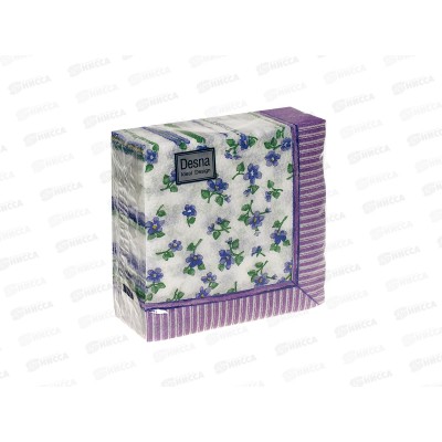 Салфетки 1 слойные 40 листов 24*24 Desna Design Фиалки,57461*32