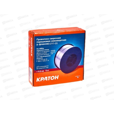 Проволока сварочная порошковая самозащитная Кратон 0.8мм, 5кг, E71T-GS (11902013) Проволока сварочная порошковая самозащитная Кратон 0.8мм, 5кг, E71T-GS (11902013)