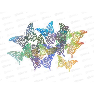 Заготовка д/декор.MAZARI из пластика бабочки 12шт,М-20115