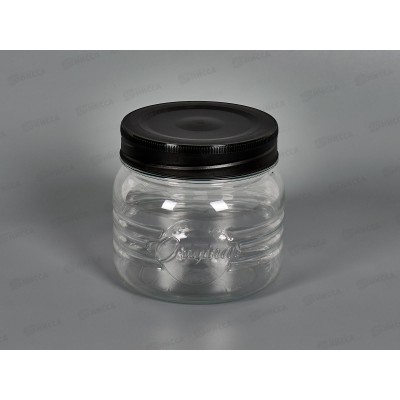 Банка круглая с эмбоссингом Original 0,6л черный 440300213 *12 БП Банка круглая с эмбоссингом Original 0,6л черный 440300213 *12 БП