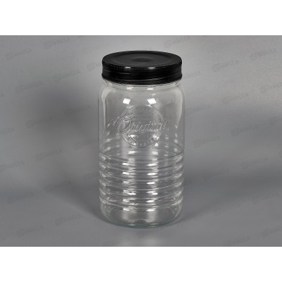 Банка круглая с эмбоссингом Original 1,3л черный 440200213 *12 БП