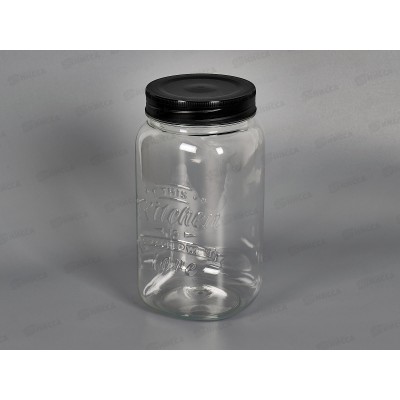 Банка квадратная с эмбоссингом Love Kitchen 1,4л черный 440200113 *12 БП Банка квадратная с эмбоссингом Love Kitchen 1,4л черный 440200113 *12 БП