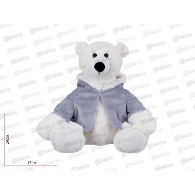 Игрушка ТМ "Relana" Полярный мишка в меховом пальто, 23см, RL24011-23 Игрушка ТМ "Relana" Полярный мишка в меховом пальто, 23см, RL24011-23