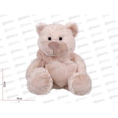 Игрушка ТМ "Relana" Мишка с бантом и сердцем 24см, RL24060-24 в пакете Игрушка ТМ "Relana" Мишка с бантом и сердцем 24см, RL24060-24 в пакете