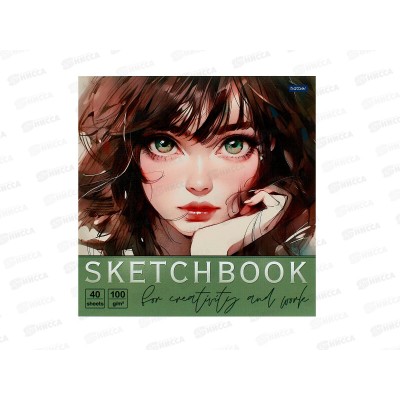 Скетчбук Hatber 220*220мм 40л Очаровательные глазки *35