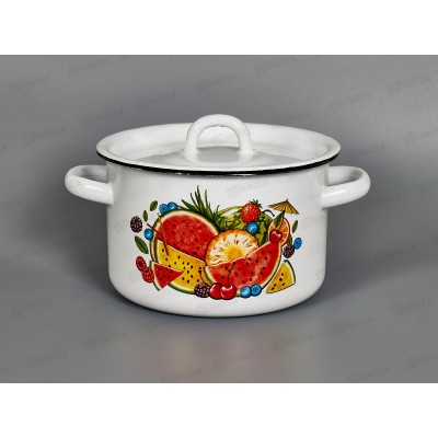 Кастрюля 2,0л эмалированная с рисунком 01-1610.1/4 Арбуз *8