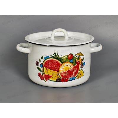Кастрюля 3,0л эмалированная с рисунком 01-1612/4 Арбуз *4 Кастрюля 3,0л эмалированная с рисунком 01-1612/4 Арбуз *4