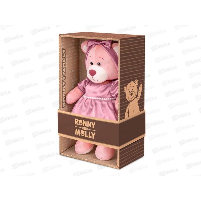 Мишка  Молли в лиловом платье, 21см, RM-M020-21 в коробке Мишка  Молли в лиловом платье, 21см, RM-M020-21 в коробке