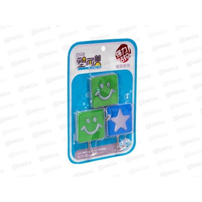 Крючки д/полотенец 9953 3шт квадрат (037201)  Ж