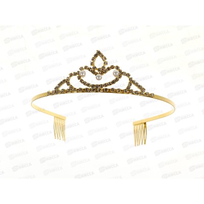 Диадема металл п/зол п/сер жемчуг стразы №1045 Диадема металл п/зол п/сер жемчуг стразы №1045