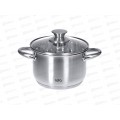 Кастрюля Афина 2,1л 16*10,5см LR02-266 индукционное дно, крышка стекло