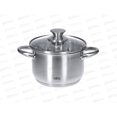 Кастрюля Афина 2,1л 16*10,5см LR02-266 индукционное дно, крышка стекло