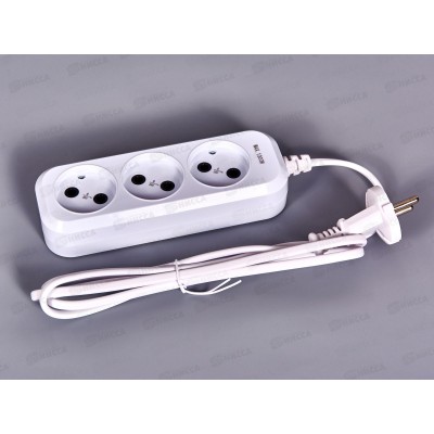 Удлинитель Proconnect 3гнезда 1.5м 2*0.75 без заземления, белый, 13-4205 *40 Удлинитель Proconnect 3гнезда 1.5м 2*0.75 без заземления, белый, 13-4205 *40