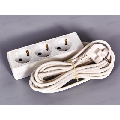Удлинитель Proconnect  3гнезда 5м 2*0.75 с заземлением белый, 11-7212 *25