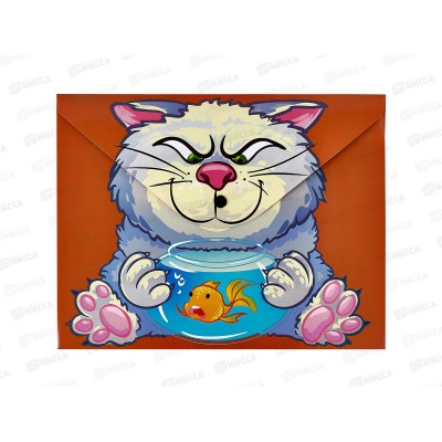 Папка с кноп. Centrum А4 Кот с рыбкой,75701 *10 Папка с кноп. Centrum А4 Кот с рыбкой,75701 *10