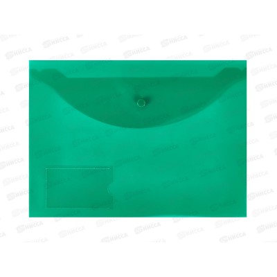 Папка с кноп. inФОРМАТ А4 пр., карман 150мкм, зеленый, PK6515G *6/10