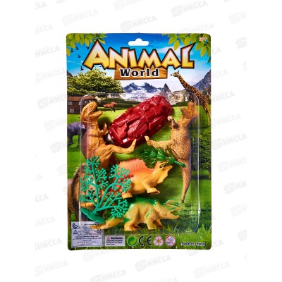 Набор динозавров с аксессуарами 49028 на картоне Набор динозавров с аксессуарами 49028 на картоне