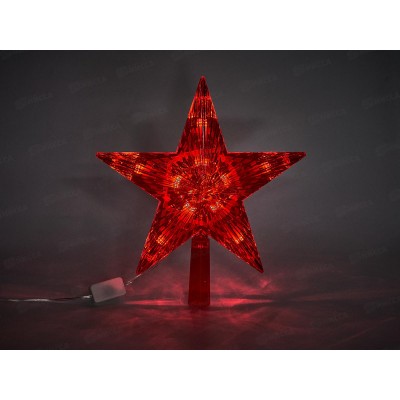 Верхушка звезда 22см 10 Led красных ламп, 369653  гб