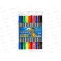 Фломастеры  10 цветов BASIR Тигр, двусторонние 1/3мм MC-7109-10  *12