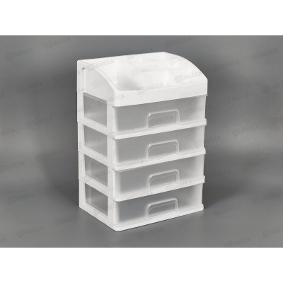 Органайзер наст. TUKZAR белый прозрачный 4 ящика TZ-20160-4 Органайзер наст. TUKZAR белый прозрачный 4 ящика TZ-20160-4