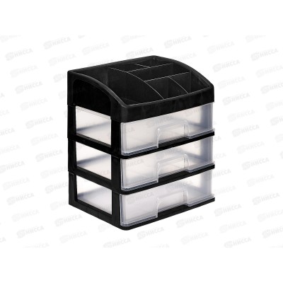Органайзер наст. TUKZAR черный прозрачный 3 ящика TZ-20175-3 Органайзер наст. TUKZAR черный прозрачный 3 ящика TZ-20175-3