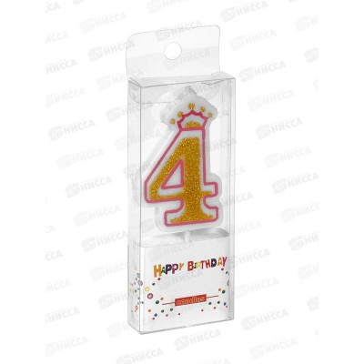 Свечи д/торта "Цифра Корона 4" 10см 448-541