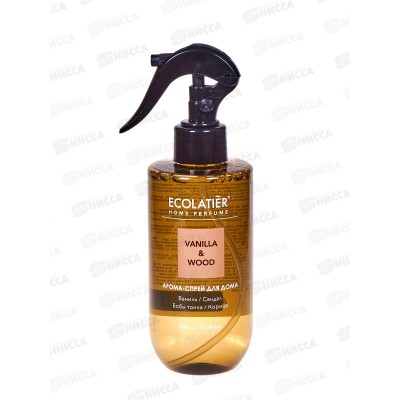 ECOLATIER арома-спрей для дома VANILLA&WOOD 300мл 886703 *10