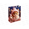 Пакет подарочный MI 18х23х8см Рыжий котик в шапочке, ПКП-0341  *12