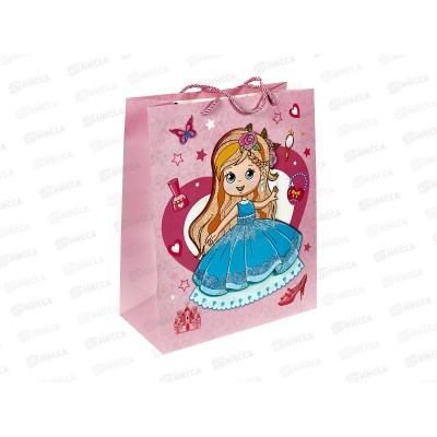 Пакет подарочный MI 26х32х10см Принцесса в платье, ПКП-9254 *12