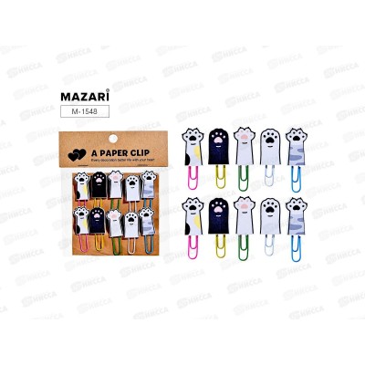 Скрепки MAZARI декор. Лапки 3,5*0,7мм 10шт, М-1548 *12 Скрепки MAZARI декор. Лапки 3,5*0,7мм 10шт, М-1548 *12