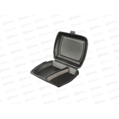 Контейнер Ланч-бокс 2секц 247*206*70мм черный *130