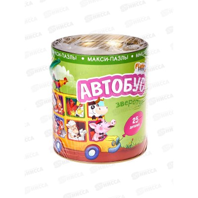 Пазлы-макси. Зверотур. Автобус 25 деталей, 59042 (ГеоДом)