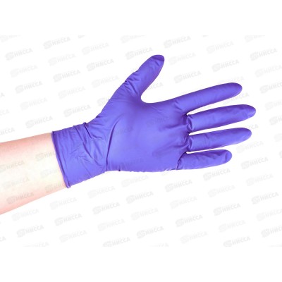 Перчатки нитриловые SFM EXTRA GRIP M н/стер, н/опудр,текст син*50