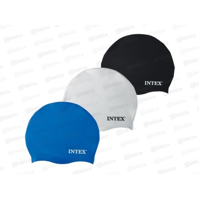 Шапочка для плавания в наборе (черная, серая, синяя) 55992 Intex  *24