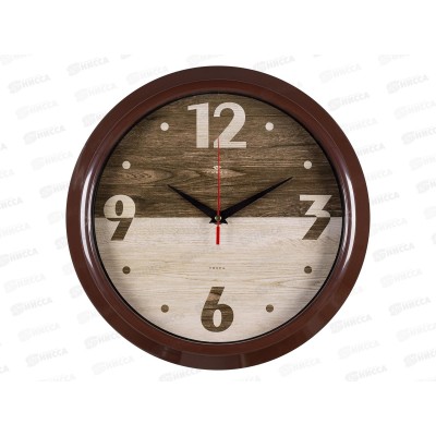 Часы настенные &quot21 Век&quot 3024-142(10) Текстура дерева  d-30cм коричневая Рубин