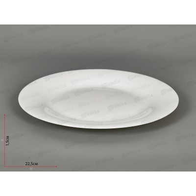 Тарелка плоская круглая d-22,5см 6/48 белье 1000б-тм9