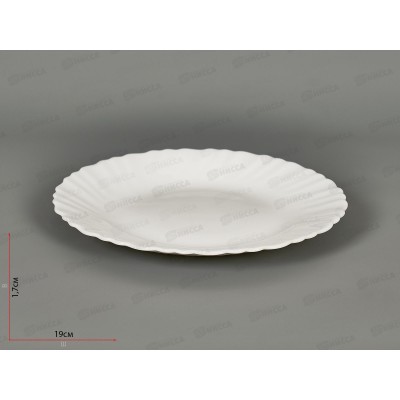 Тарелка плоская круглая d-19см 6/72 белье 10б-твч7,5 Тарелка плоская круглая d-19см 6/72 белье 10б-твч7,5