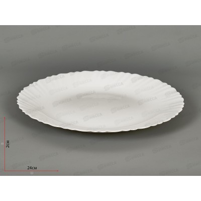 Тарелка плоская d-24см 6/36 белье 10б-твч9,5 стеклокерамика Тарелка плоская d-24см 6/36 белье 10б-твч9,5 стеклокерамика