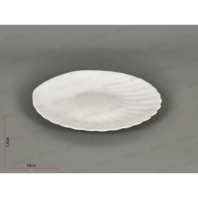 Тарелка плоская круглая d-17,5см белье Ракушка 10б-тр7 *6/72