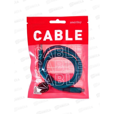 Кабель Bold MicroUSB д/зарядки, мятный 3А, 1м, Smartbuy iK-12Bold-Mint