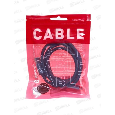 Кабель Bold MicroUSB д/зарядки, черный 3А 1м, Smartbuy iK-12Bold-Black